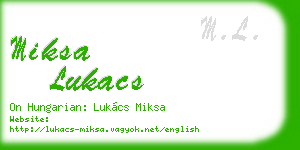 miksa lukacs business card