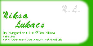 miksa lukacs business card